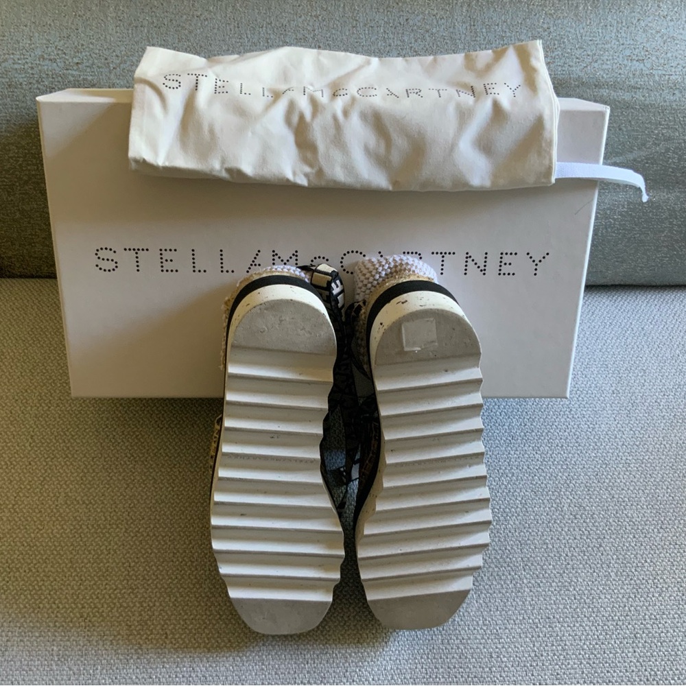 Stella McCartney Black and Natural Platform Espadrilles - Picture 13 of 15